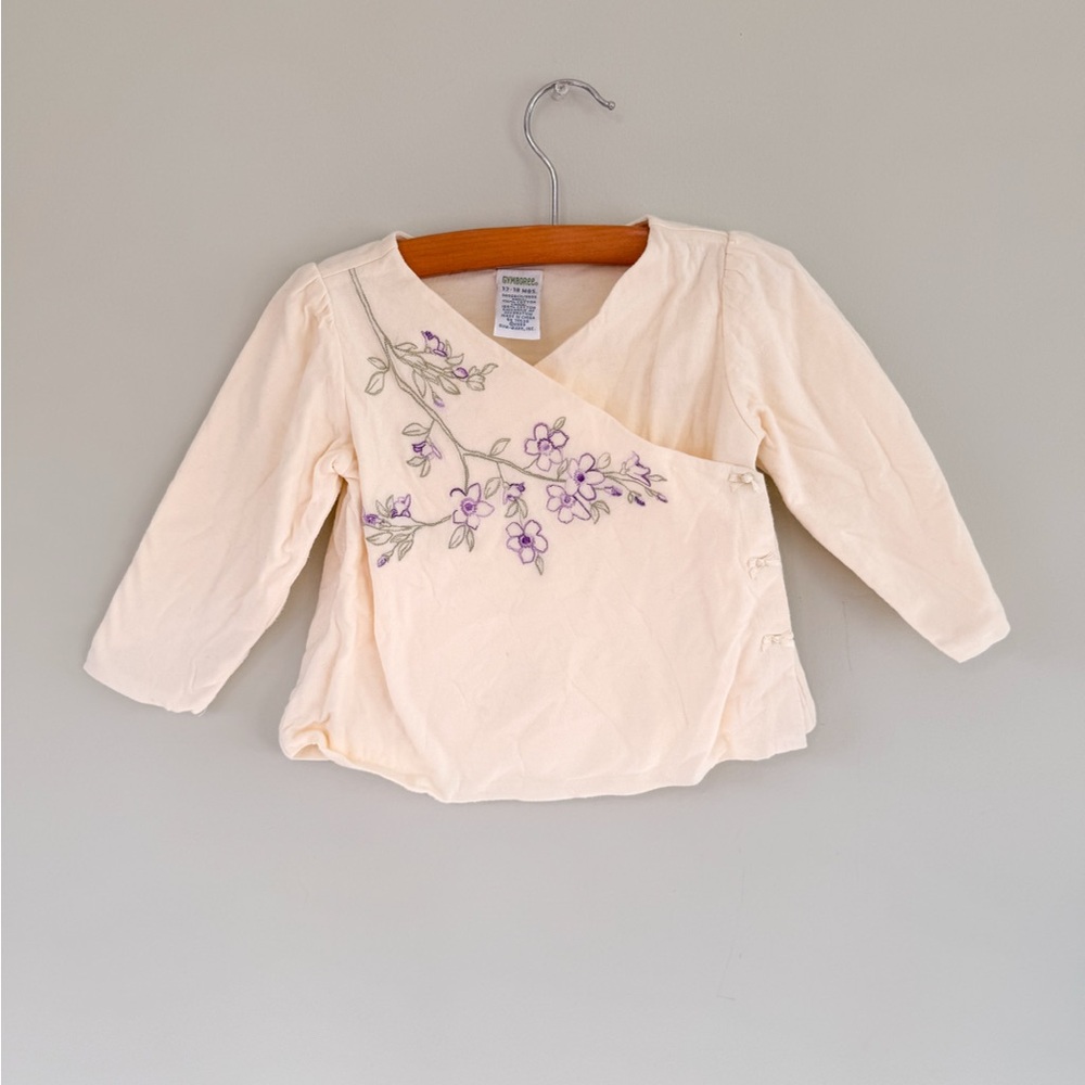 Gymboree Cream Floral Kids Blouse
